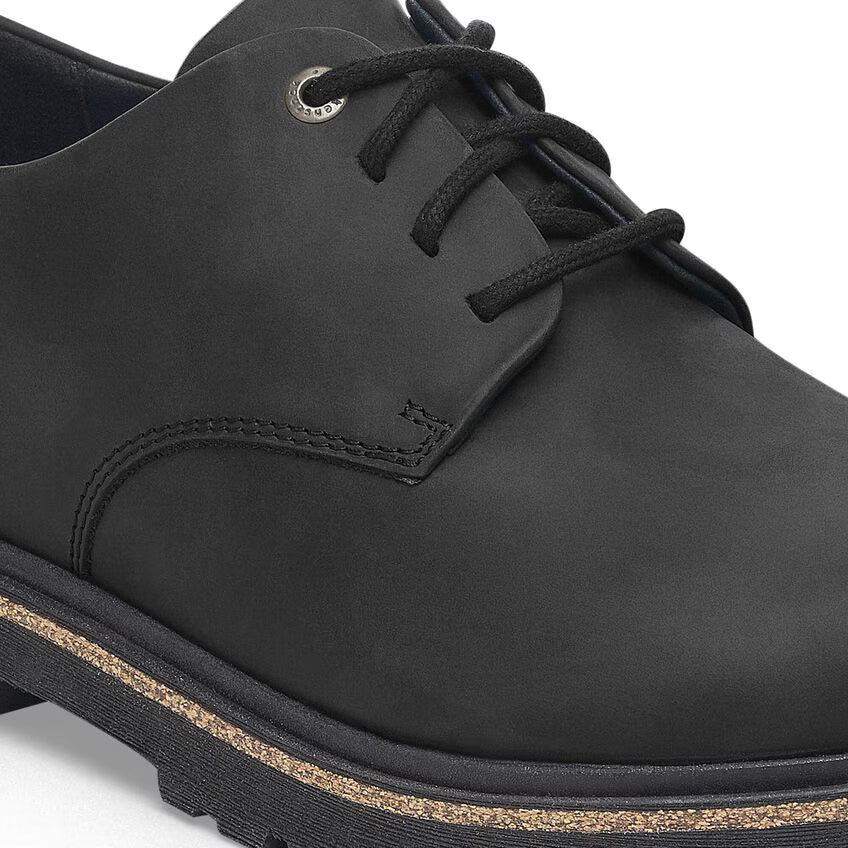 BIRKENSTOCK HIGHWOOD BAS À LACETS EN CUIR HUILÉ NOIR