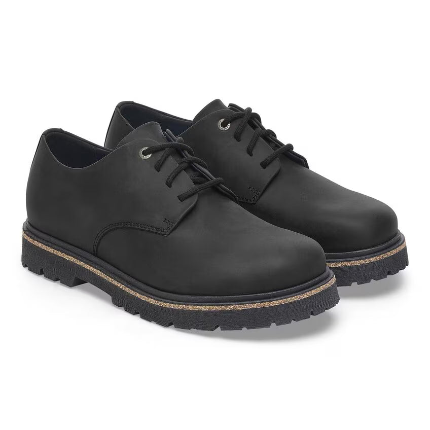 BIRKENSTOCK HIGHWOOD BAS À LACETS EN CUIR HUILÉ NOIR