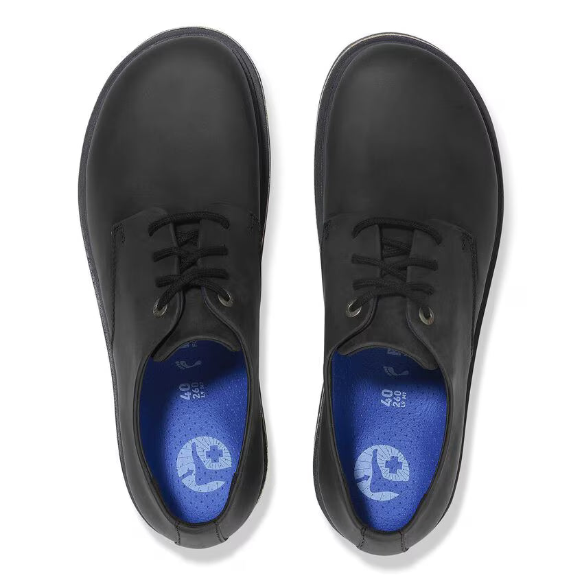 BIRKENSTOCK HIGHWOOD BAS À LACETS EN CUIR HUILÉ NOIR
