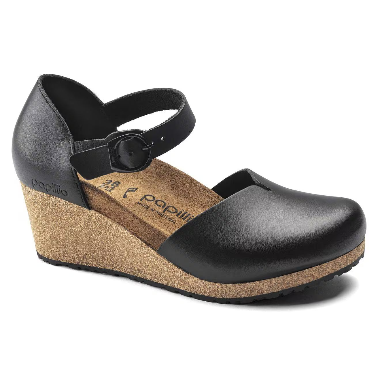 BIRKENSTOCK MARY RING BOUCLE CUIR NOIR