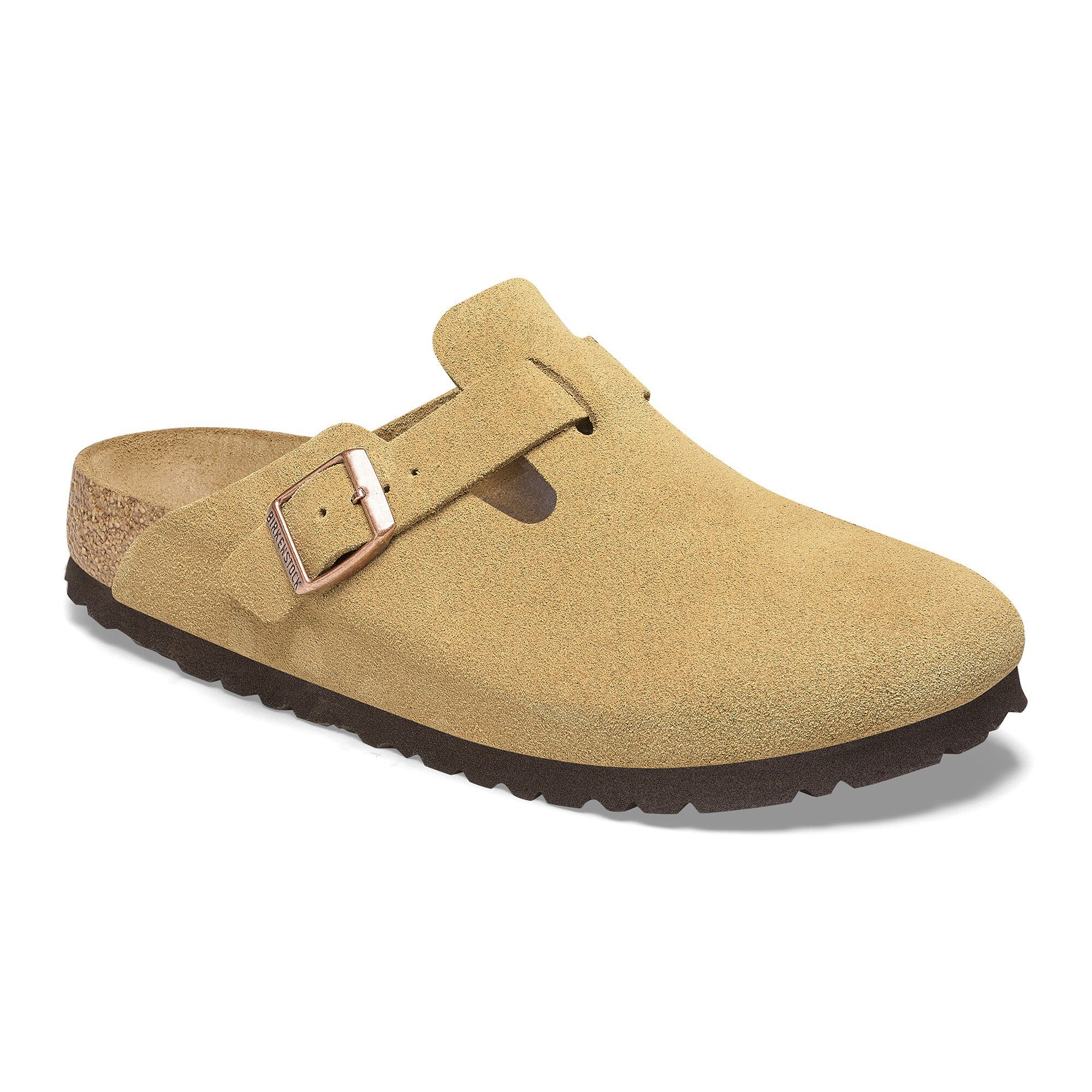 Birkenstock Boston Suede Leather - Latte Cream
