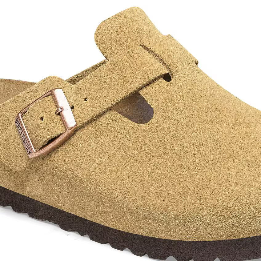 Birkenstock Boston Suede Leather - Latte Cream
