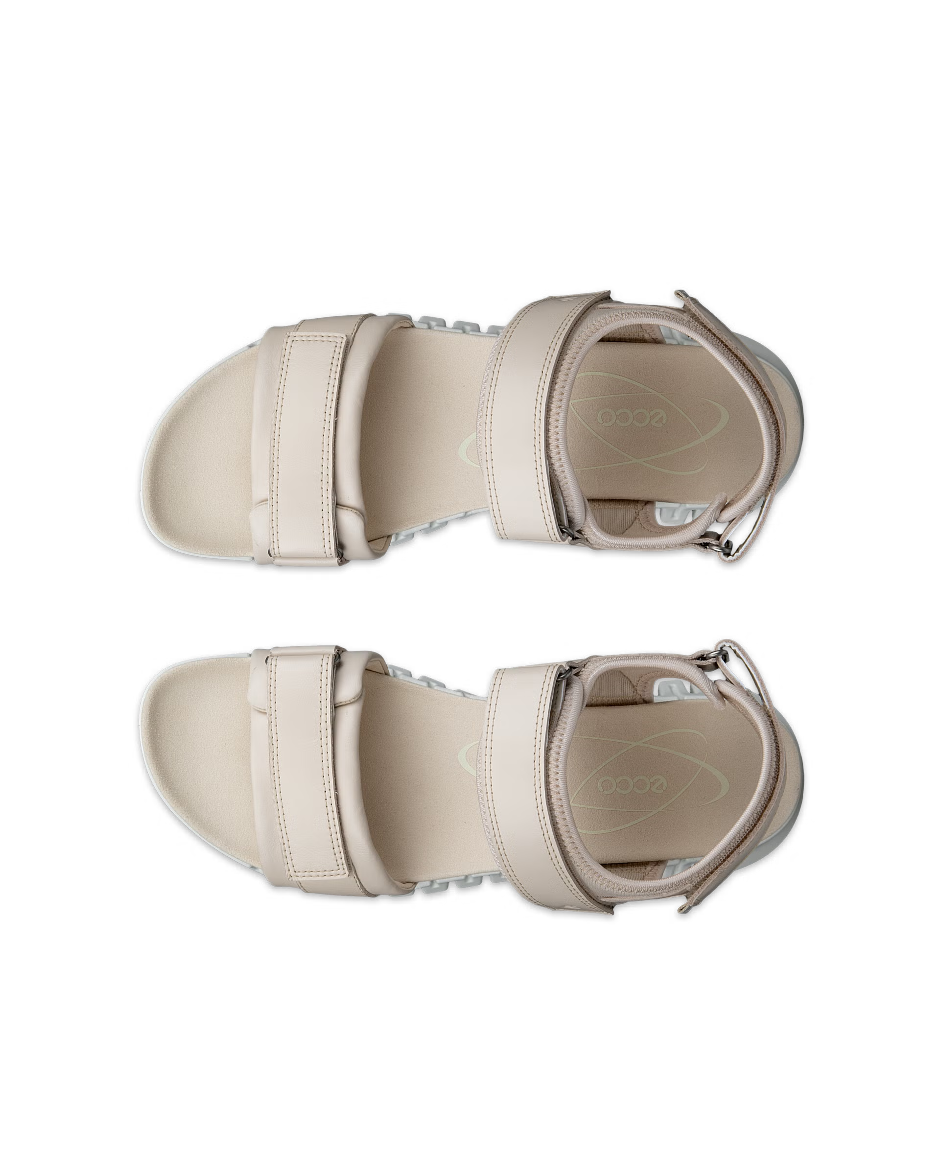 SANDALES FEMME ECCO GRUUV SOL LEA CUIR CALCAIRE