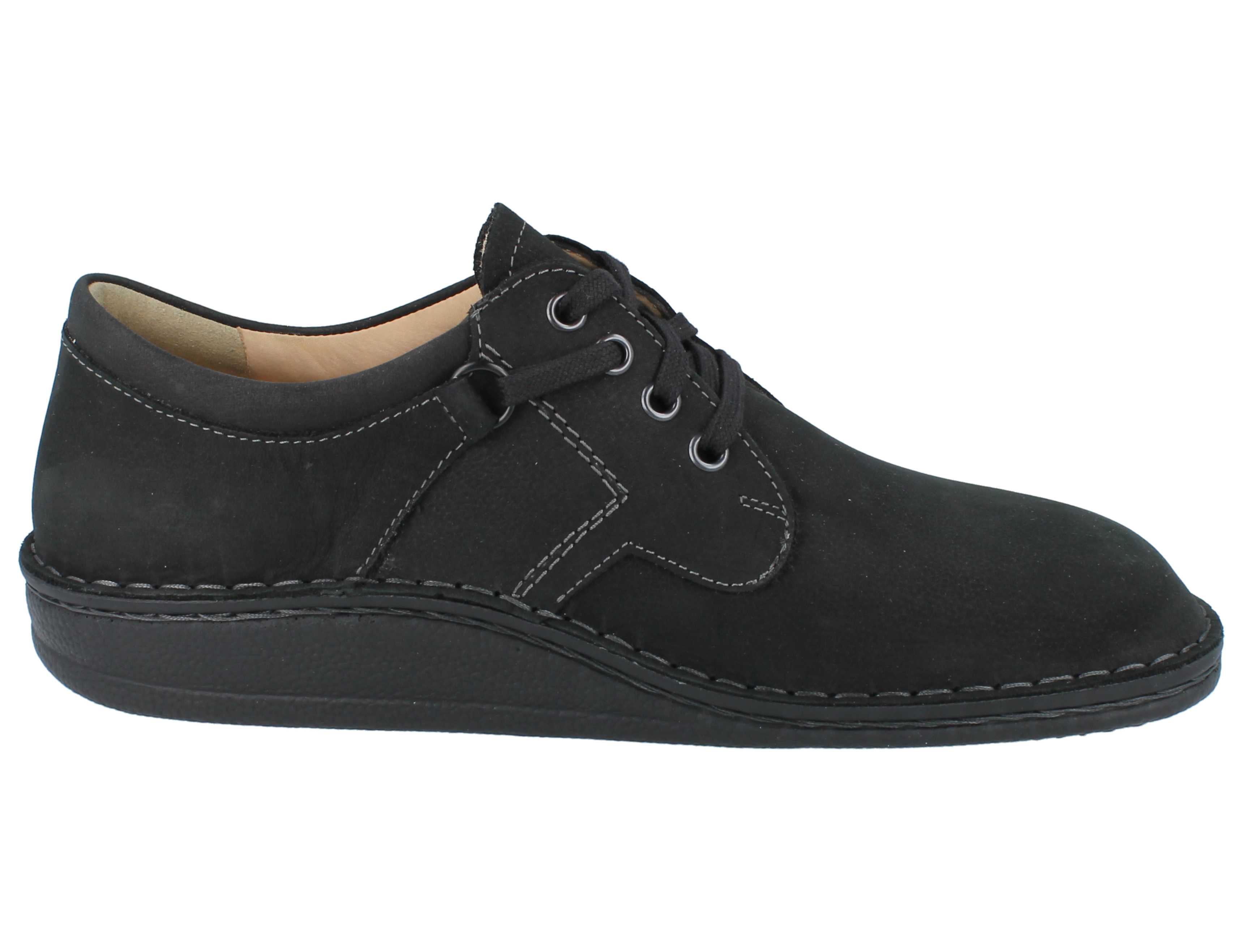 FINN COMFORT VAASA À LACETS EN DAIM NOIR