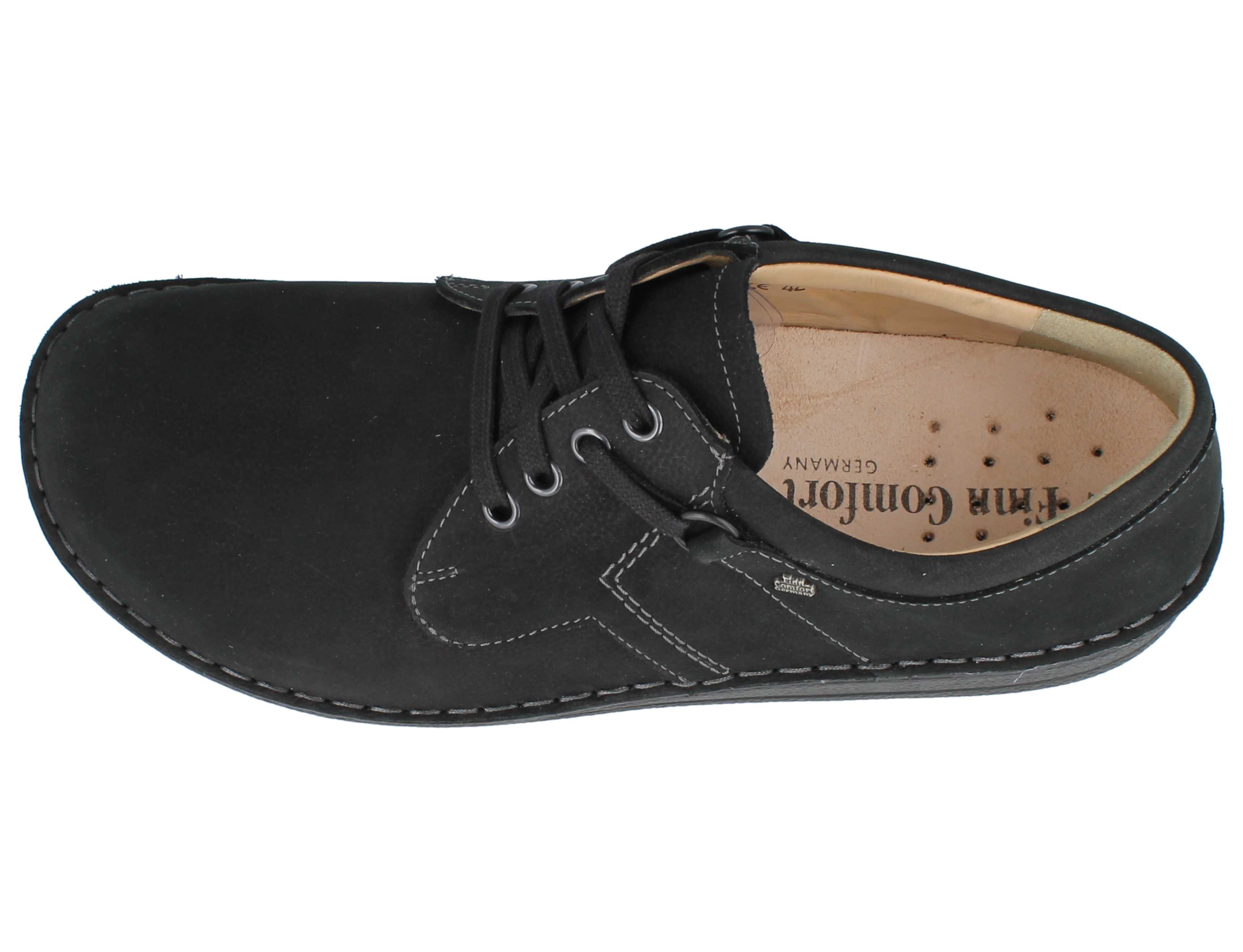 FINN COMFORT VAASA À LACETS EN DAIM NOIR