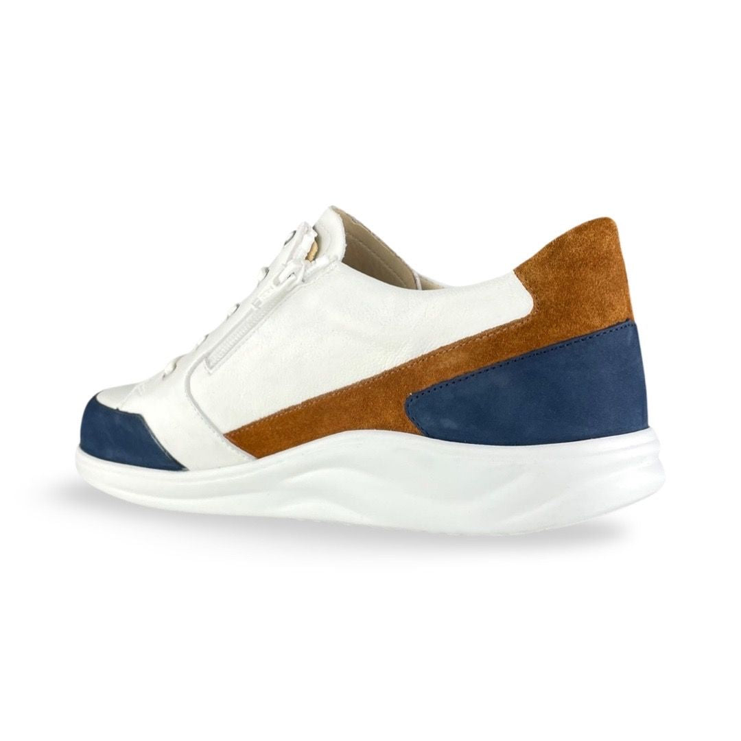 FINN COMFORT HUARAZ ROCKER SOLE ATLANTIQUE/BLANC/AMANDE