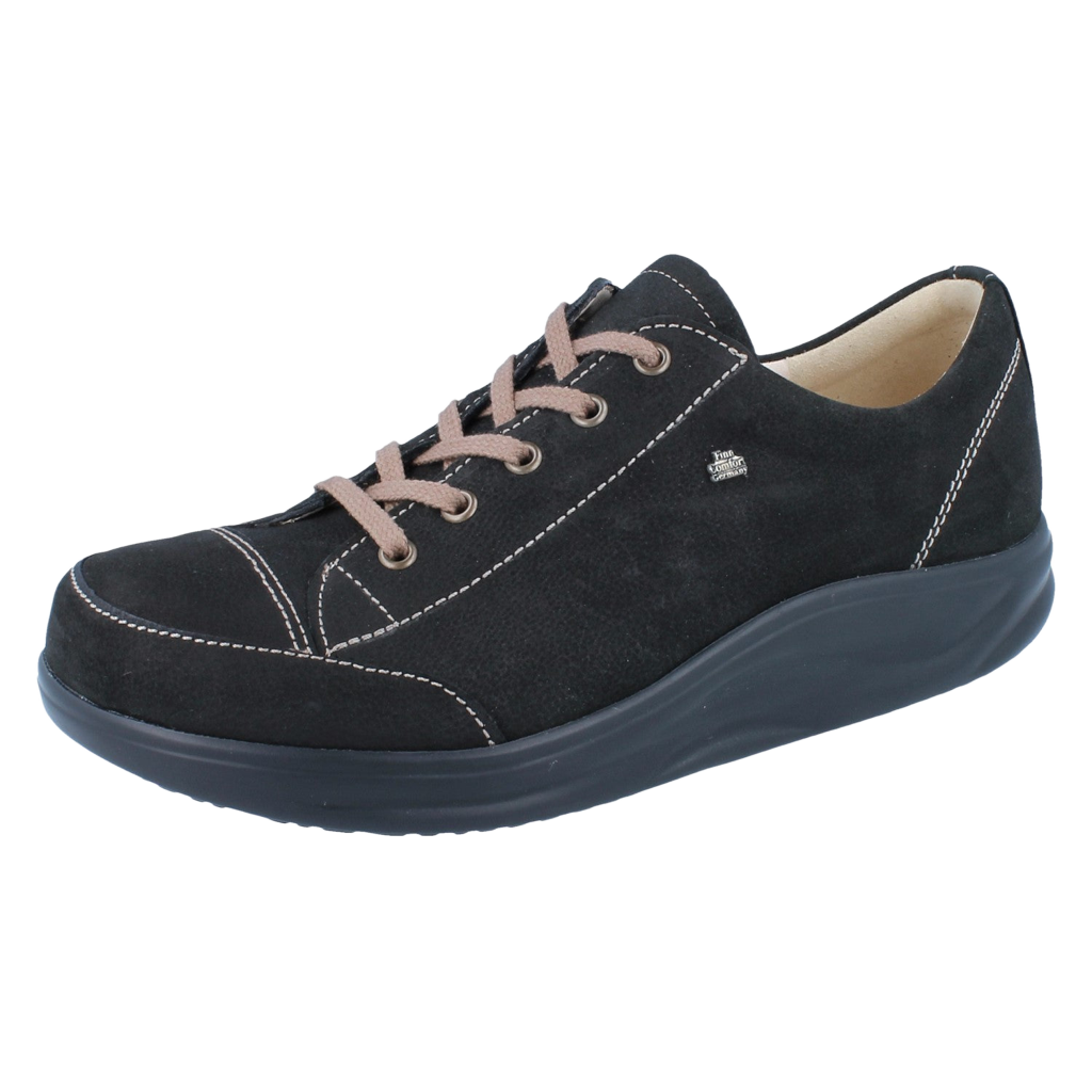 FINN COMFORT IKEBUKURO SNEAKER LACE UP BLACK RODEOBUCK