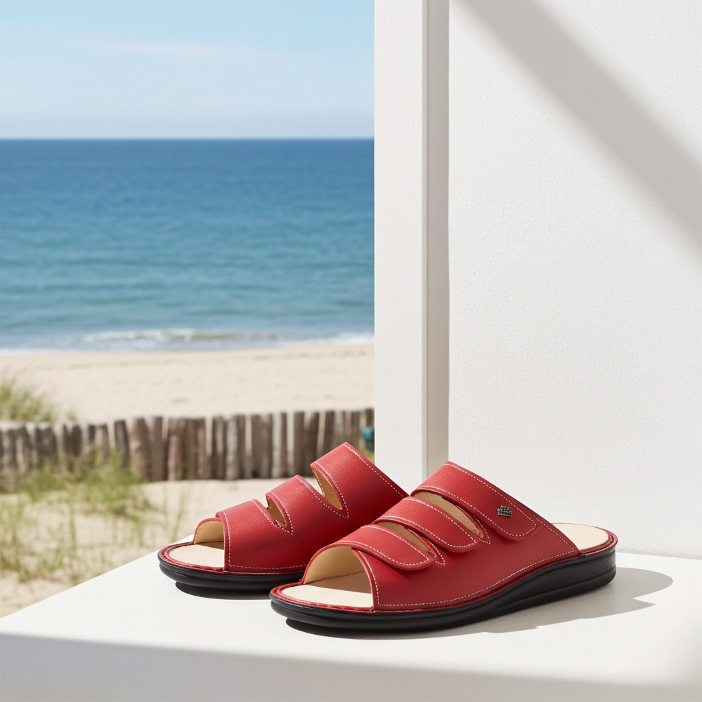 FINN COMFORT KORFU SANDAL RED POMODORE WOMEN MEN FOOT SENSATION ONLINE STORE CANADA TORONTO VANCOUVER FREE DELIVERY FAST SHIPPING BEST RANGE COLLECTION