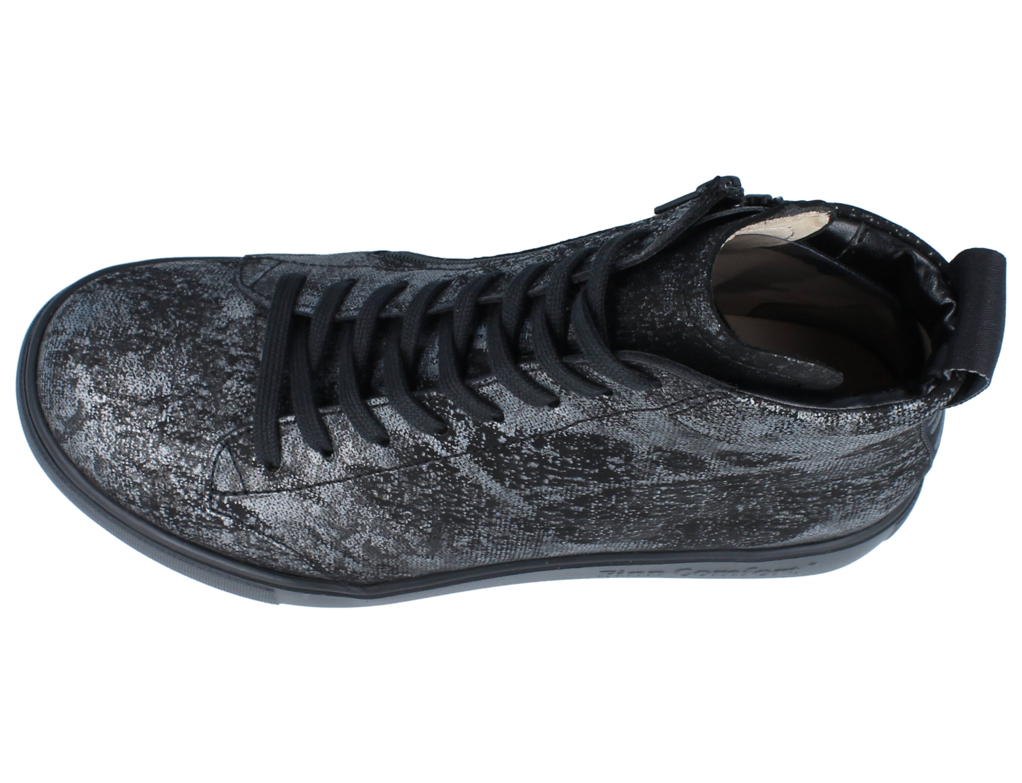 FINN COMFORT PISCO NERO ARGENT (FERMETURE ÉCLAIR)