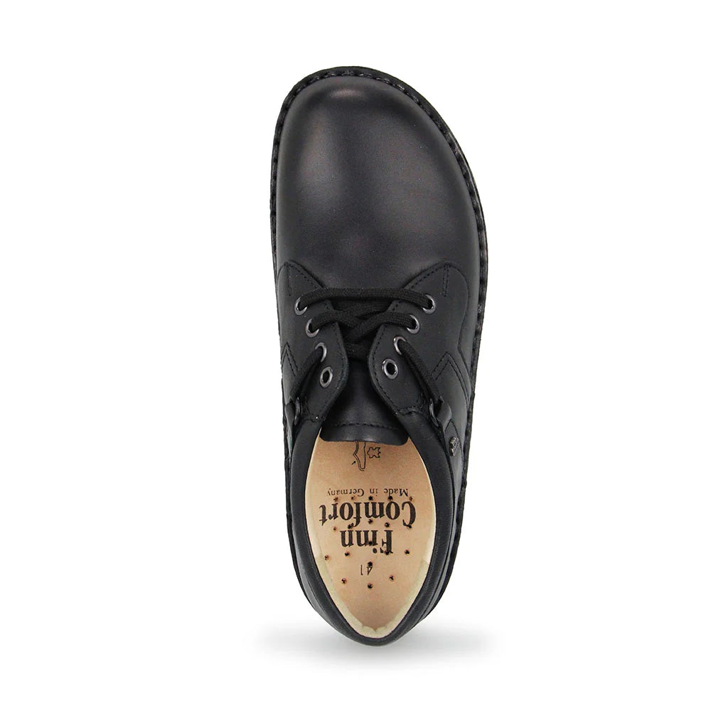 FINN COMFORT VAASA À LACETS EN CUIR NAPPA NOIR