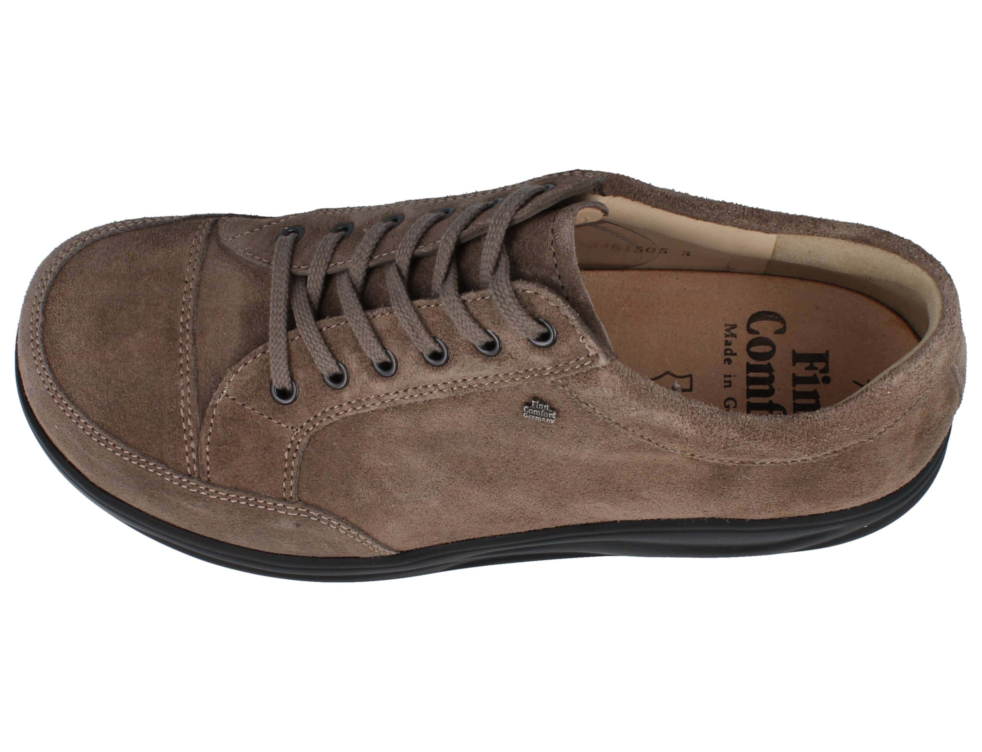 BASKETS FINN COMFORT HUELVA À LACETS EN VELOURS OXYDE