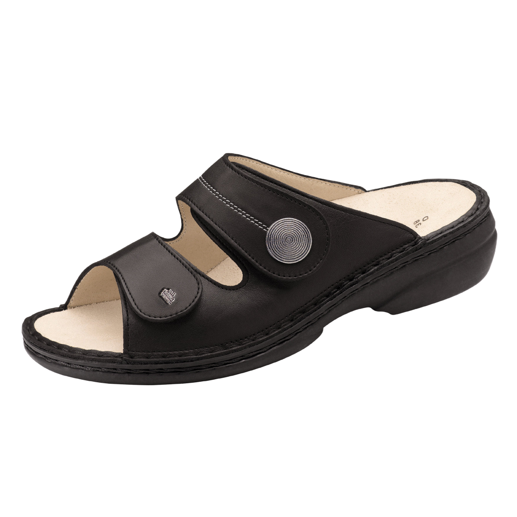 Finn Comfort Sansibar Women's Slide Sandals BLACK NAPPA