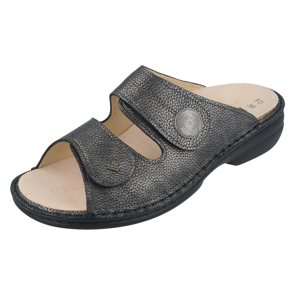 Finn Comfort Sansibar Women's Slide Sandals CARBON GREY SHOP BUY ONLINE FOOT SENATION