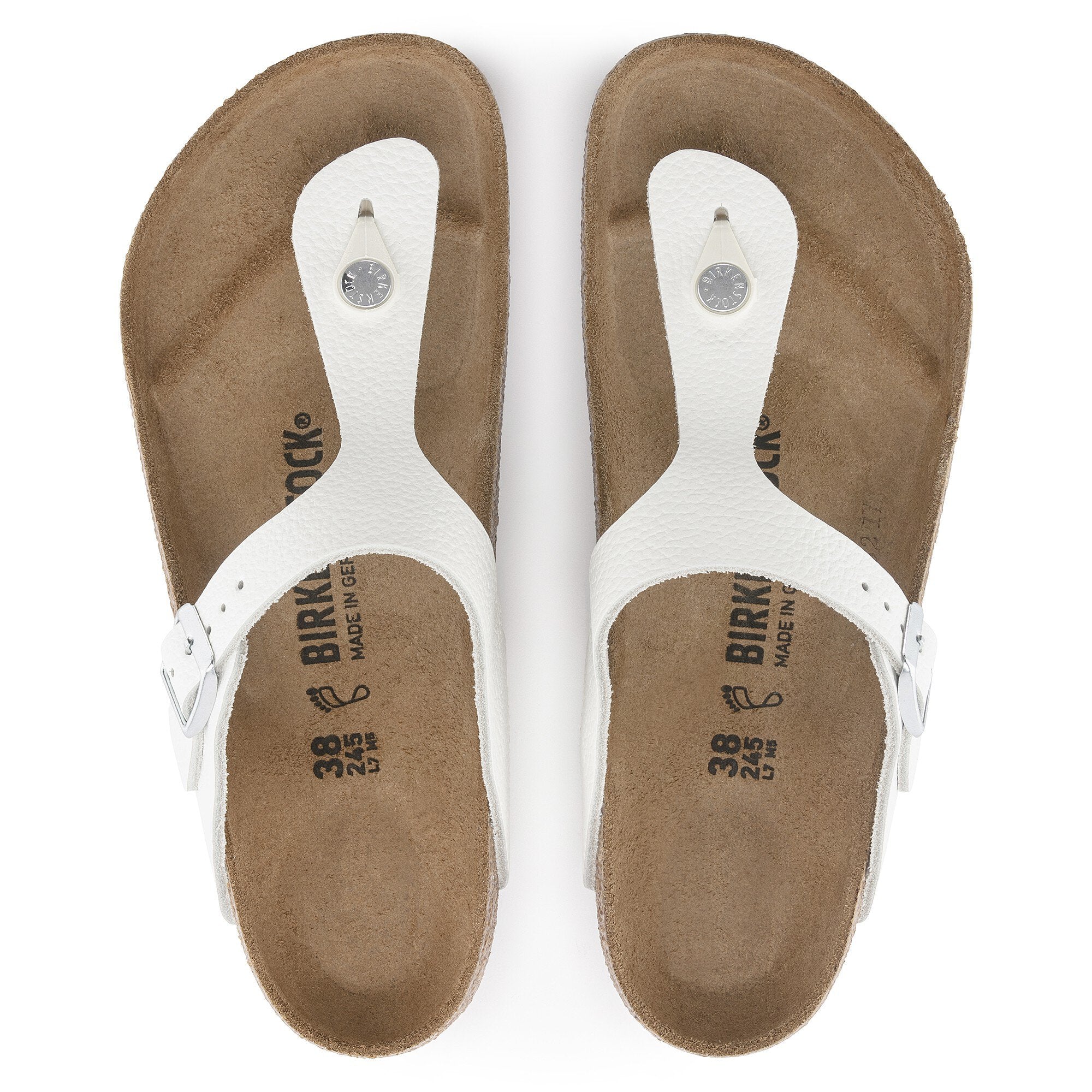 BIRKENSTOCK GIZEH CUIR BLANC