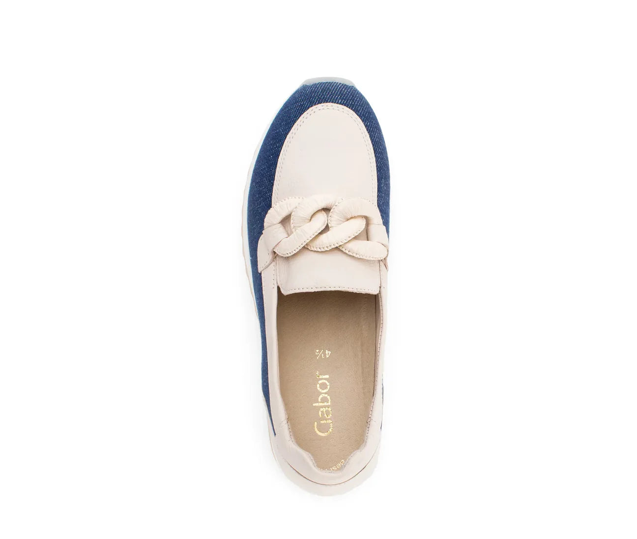 MOCASSINS GABOR CHAÎNE 43 471 46 BLEU DENIM CRÈME