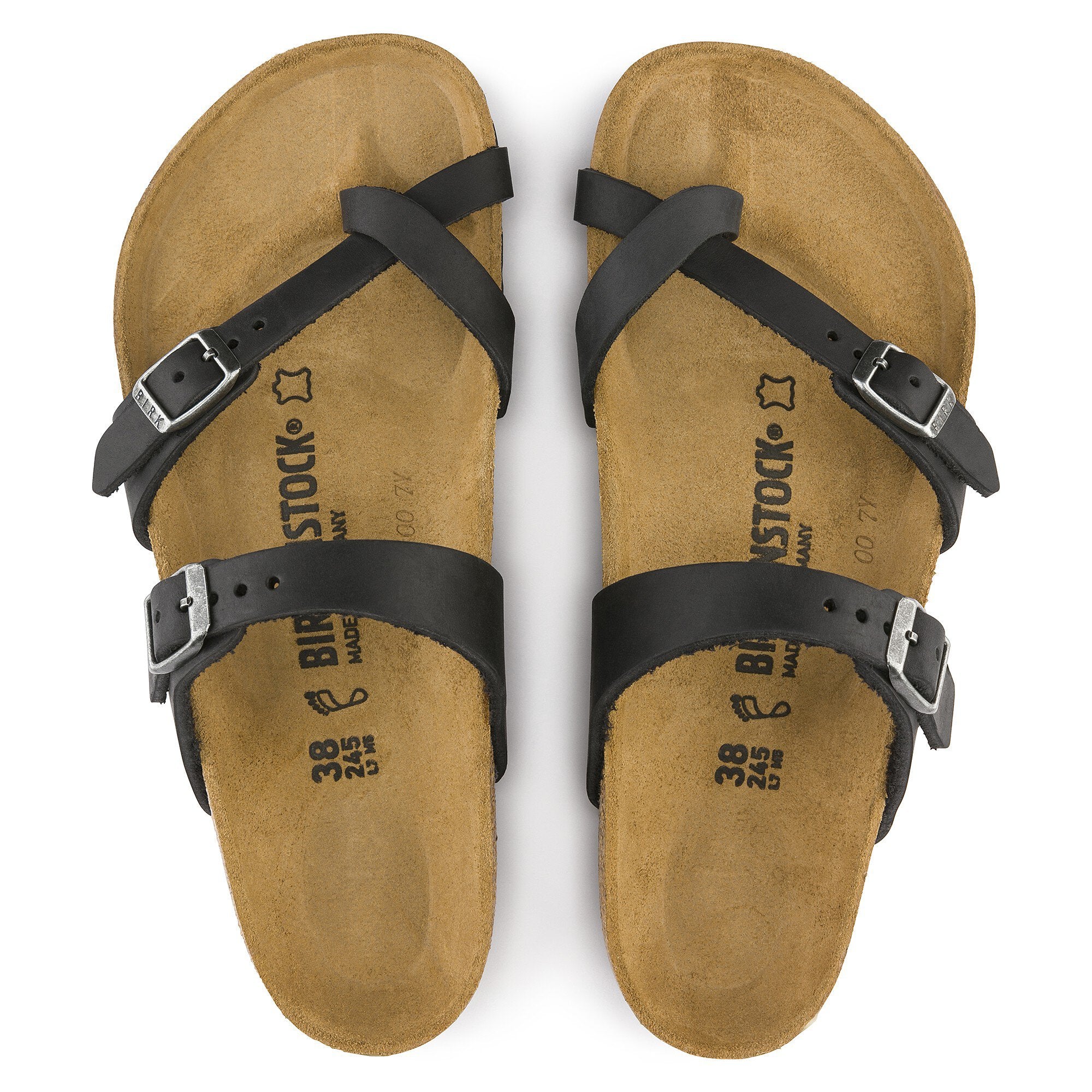 BIRKENSTOCK MAYARI CUIR HUILÉ NOIR