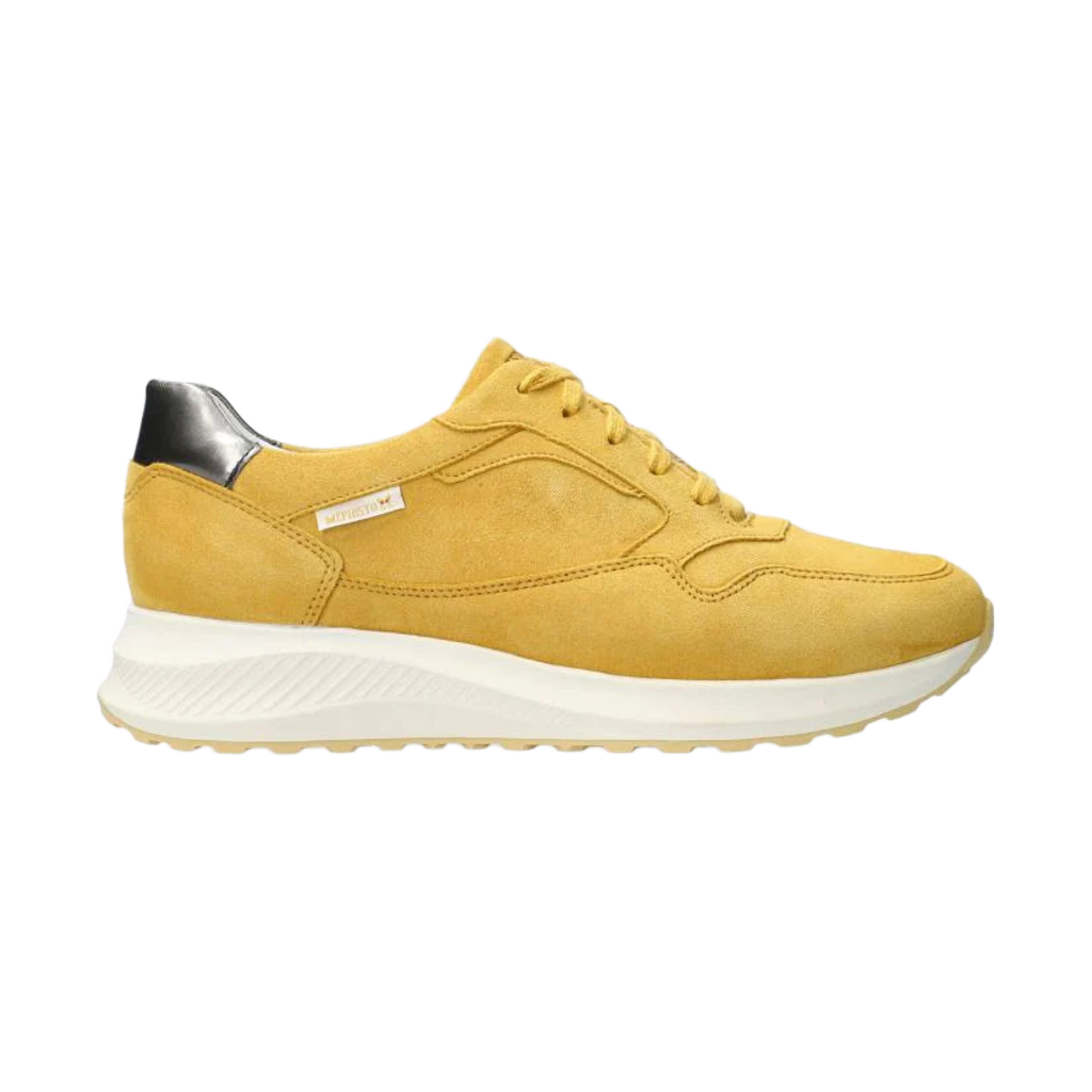 MEPHISTO KARIN LACE UP WOMEN'S SNEAKER YELLOW SUEDE LEATHER