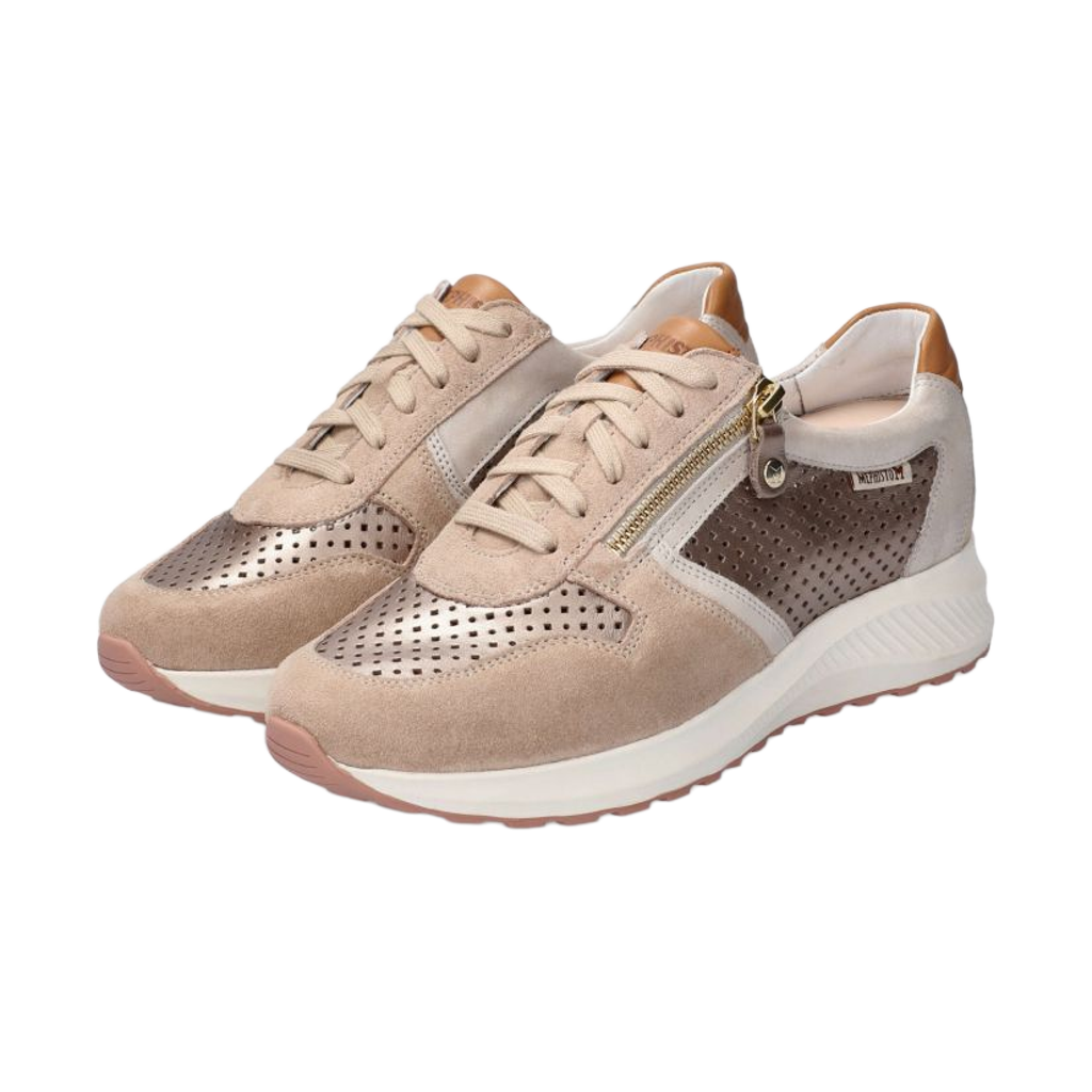 MEPHISTO KIM PERF SIDE ZIP WOMEN'S SNEAKER BEIGE