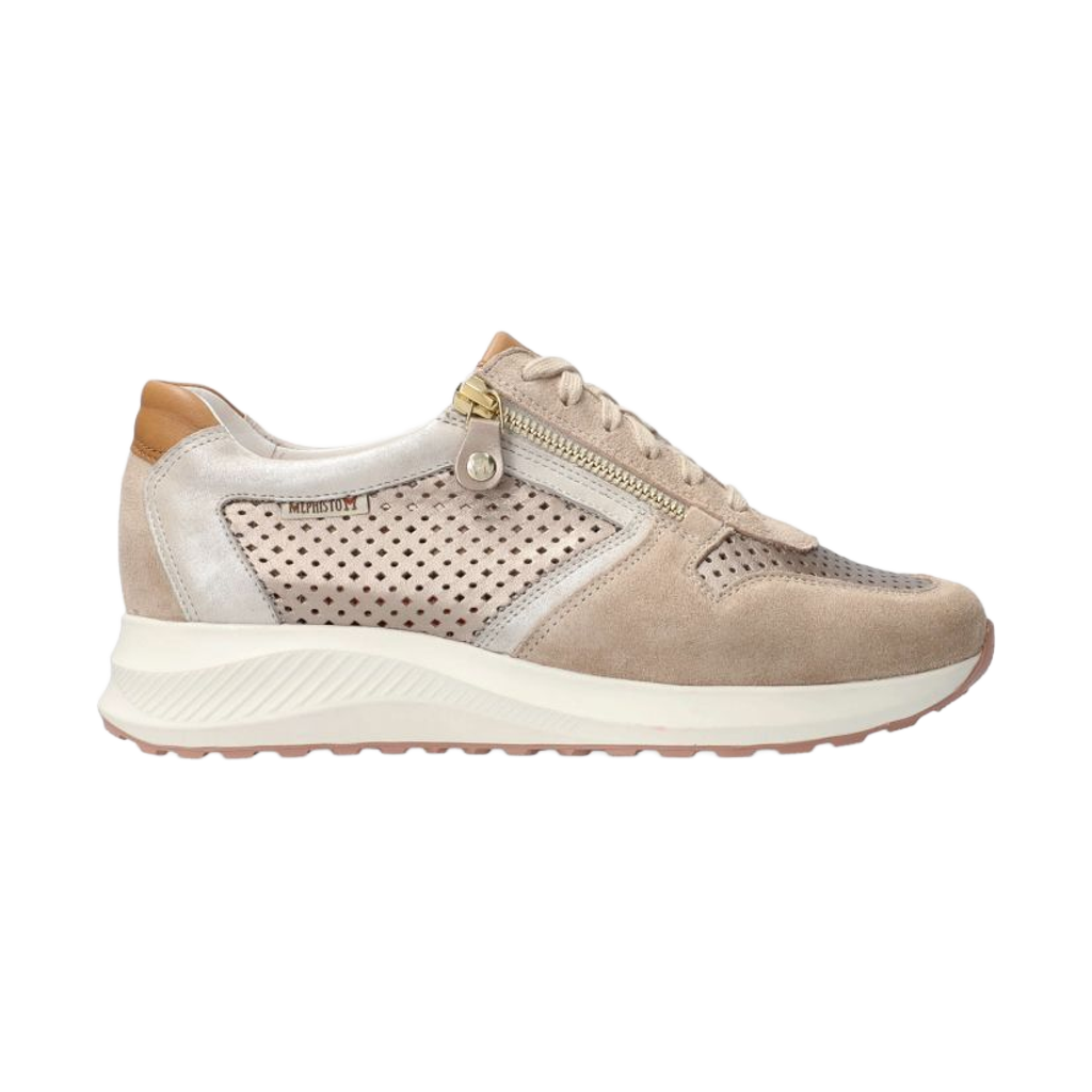 MEPHISTO KIM PERF SIDE ZIP WOMEN'S SNEAKER BEIGE