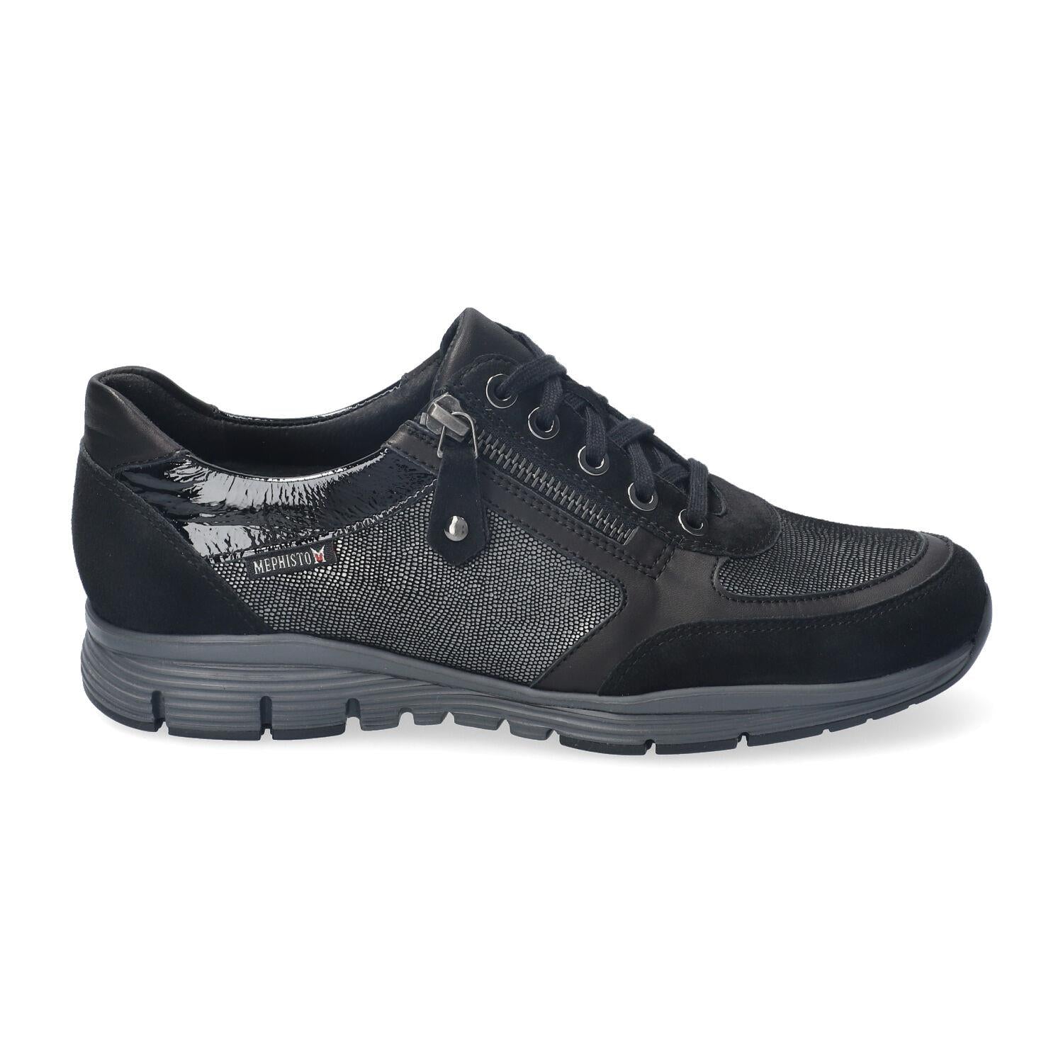 Baskets à lacets MEPHISTO YLONA en cuir noir