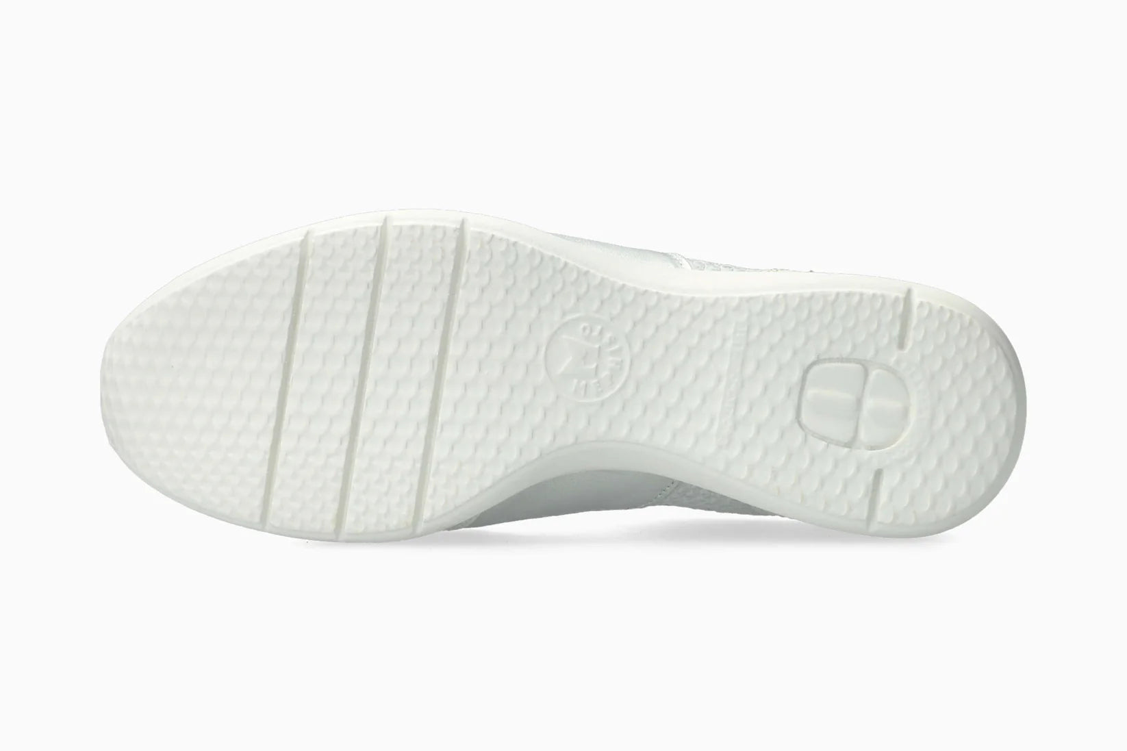 Mephisto Mendy women’s sneaker white outsole view. Shop now at Foot Sensation.