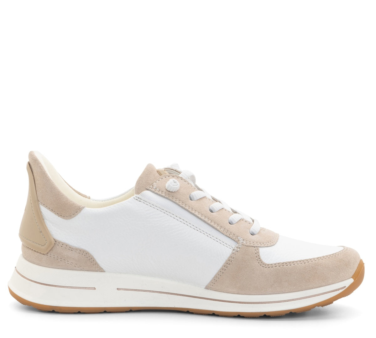 CHAUSSURES ARA BASKETS OVATION À LACETS EN CUIR DE VEAU BLANC