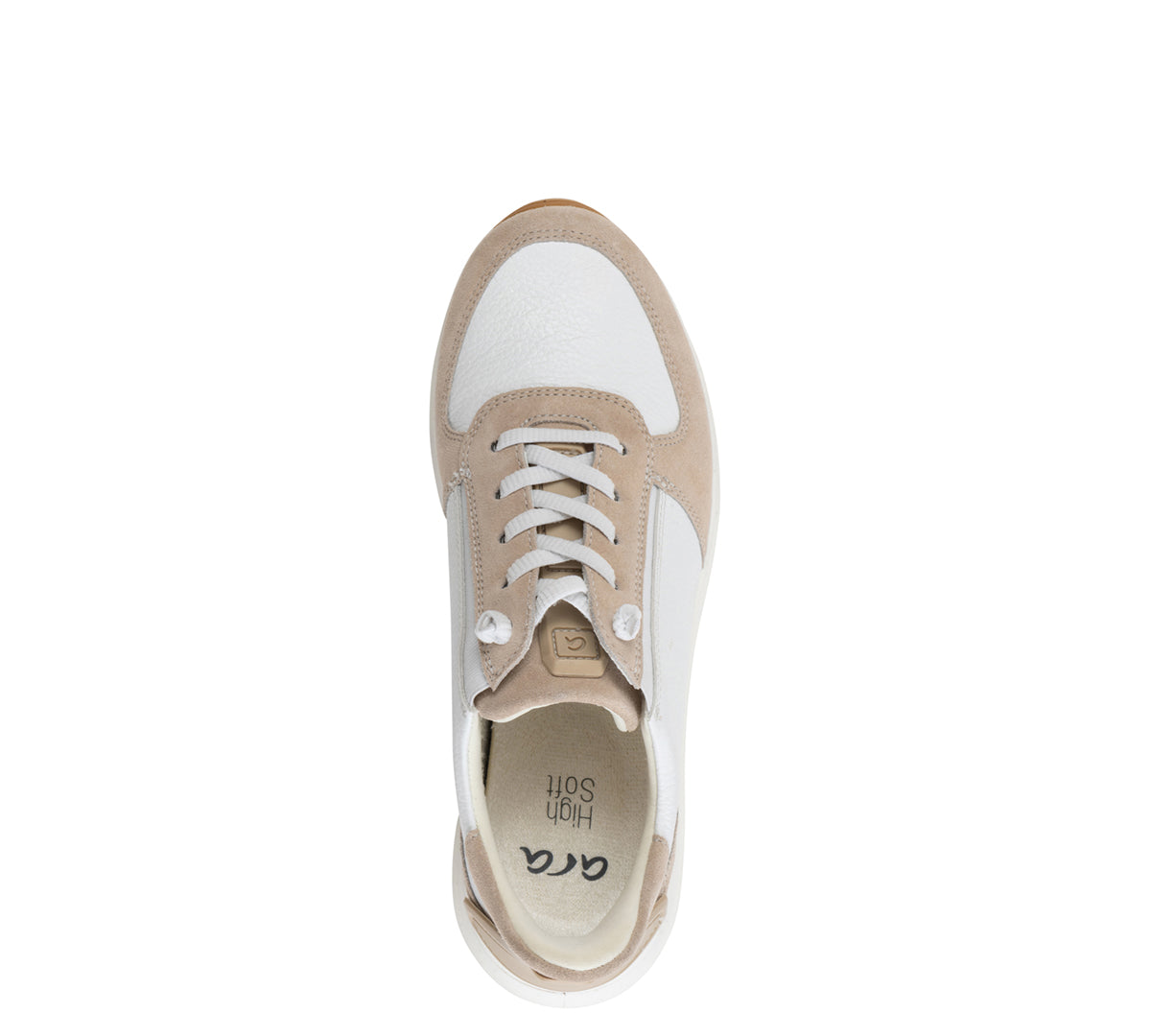 CHAUSSURES ARA BASKETS OVATION À LACETS EN CUIR DE VEAU BLANC