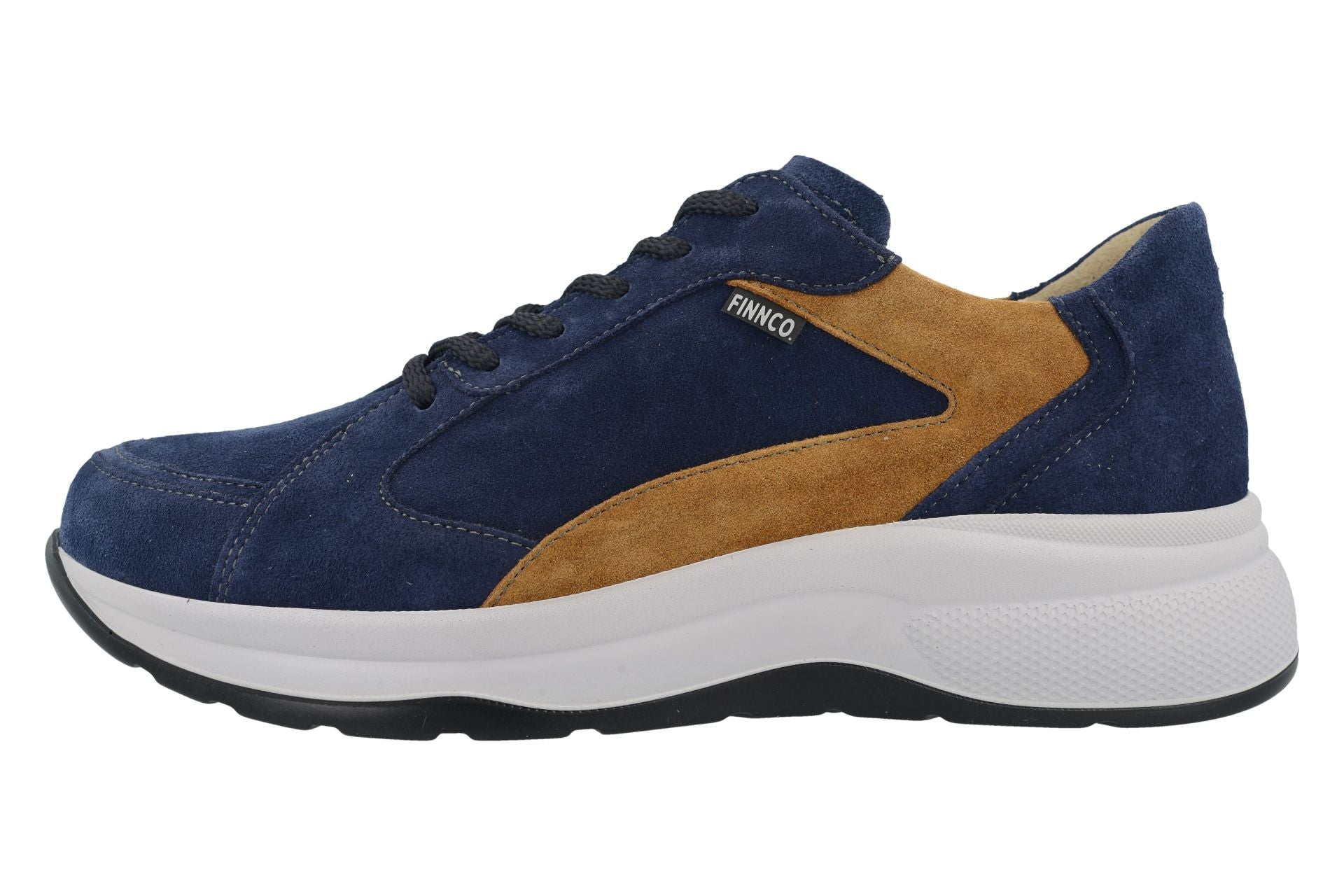 BASKETS FINN COMFORT PICCADILLY À LACETS VELOURS INDIGO/MIEL