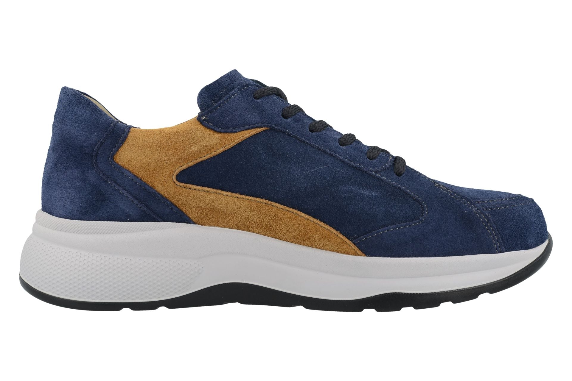 BASKETS FINN COMFORT PICCADILLY À LACETS VELOURS INDIGO/MIEL