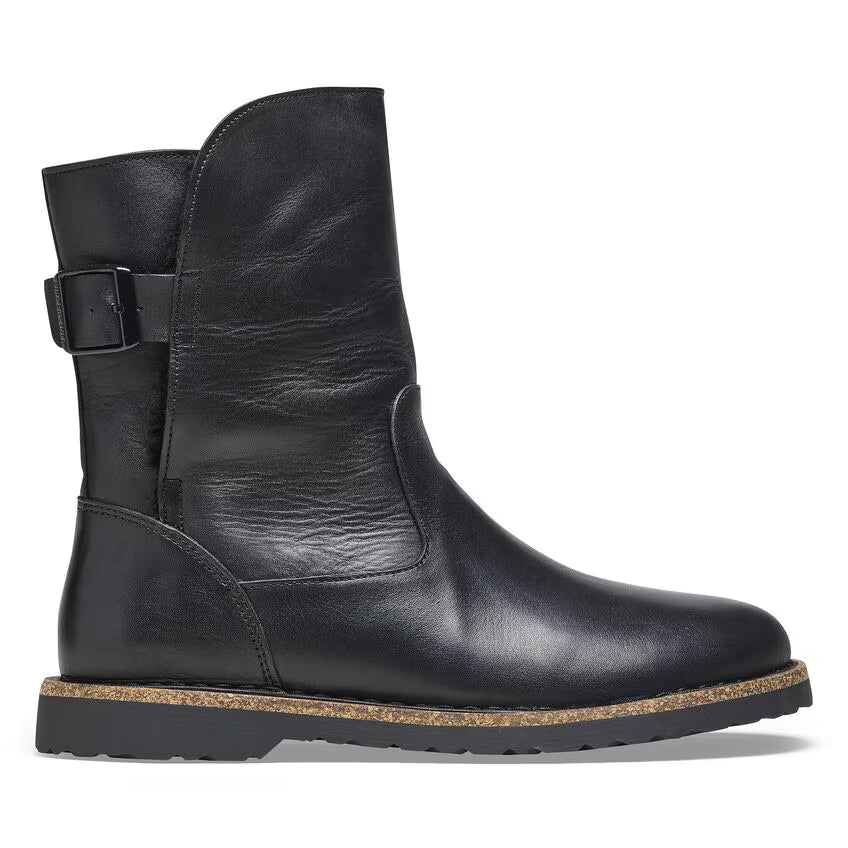 BIRKENSTOCK UPPSALA CUIR NOIR ET PEAU LAINE