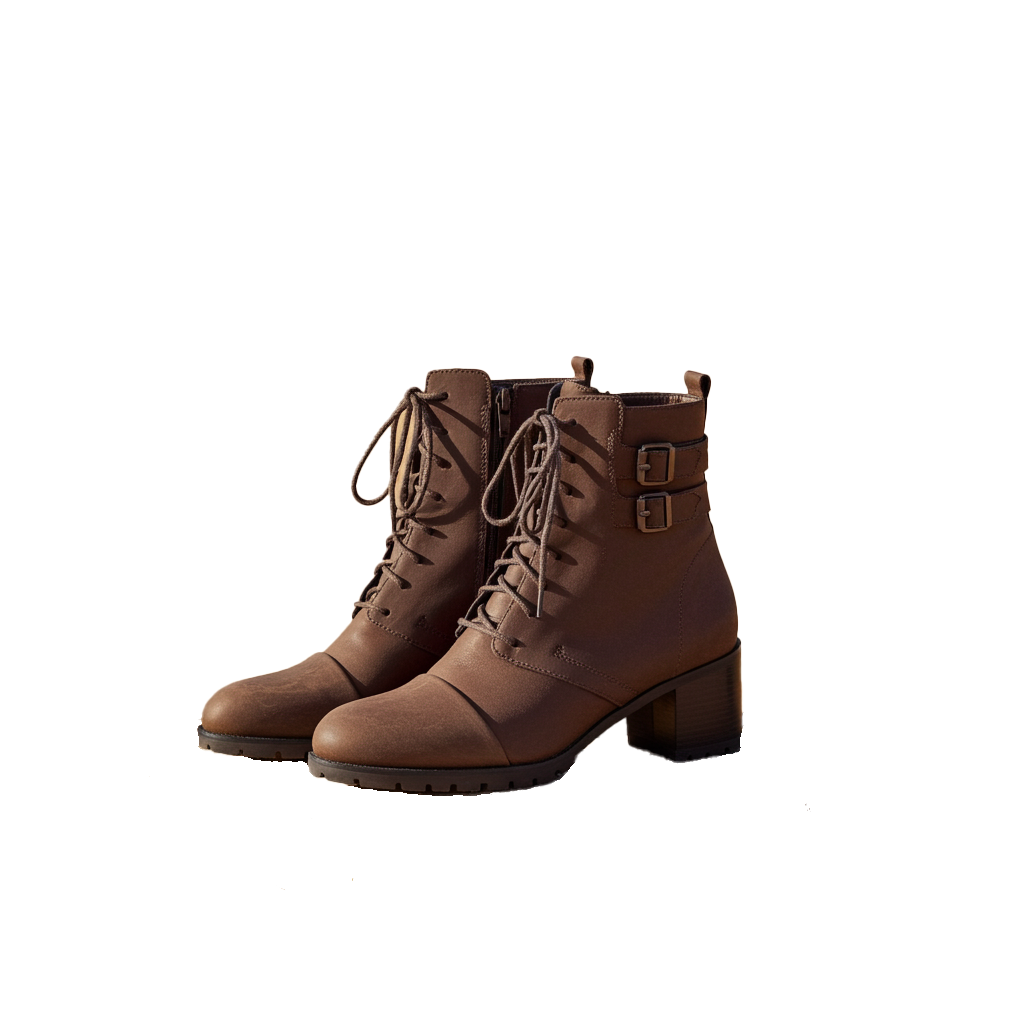 Ziera Kiki Lace Buckle Zipper Heel