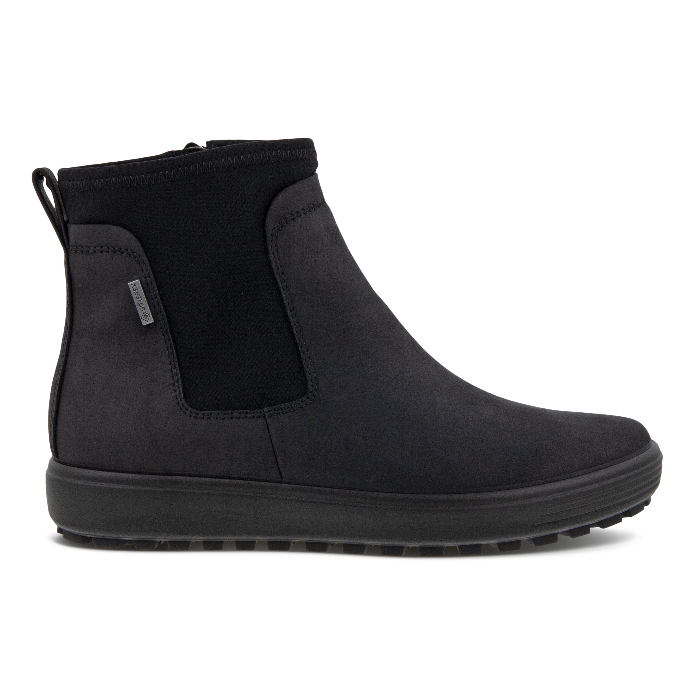 BOTTINES CHELSEA ECCO SOFT 7 TRED POUR FEMMES - NOIR/NOIR