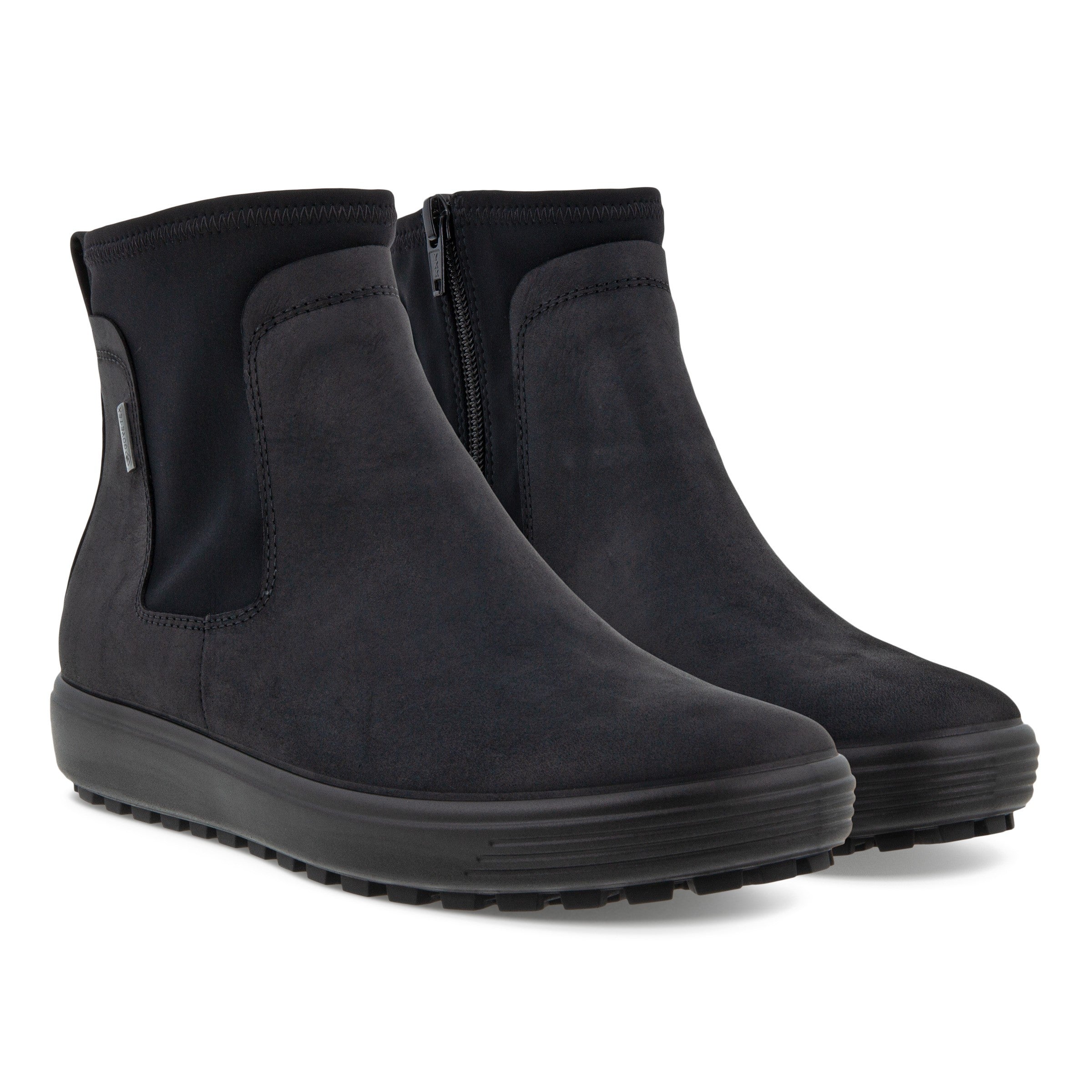 BOTTINES CHELSEA ECCO SOFT 7 TRED POUR FEMMES - NOIR/NOIR