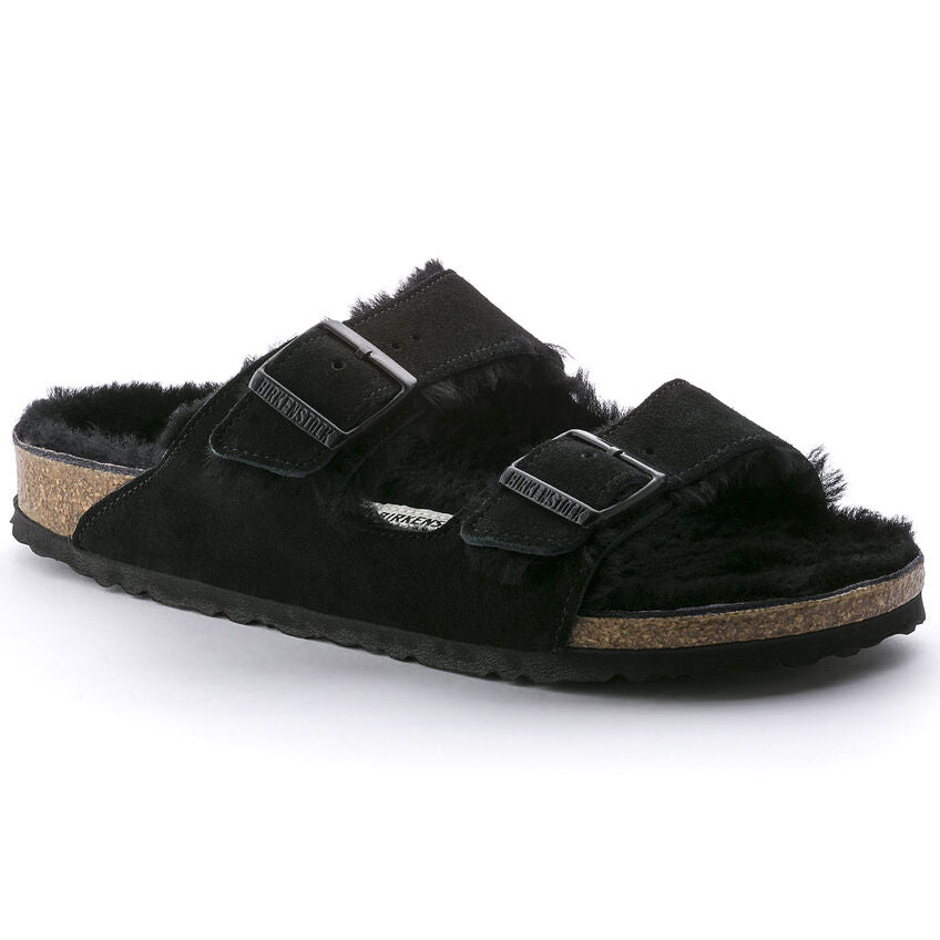 BIRKENSTOCK ARIZONA SHEARLING DAIM NOIR
