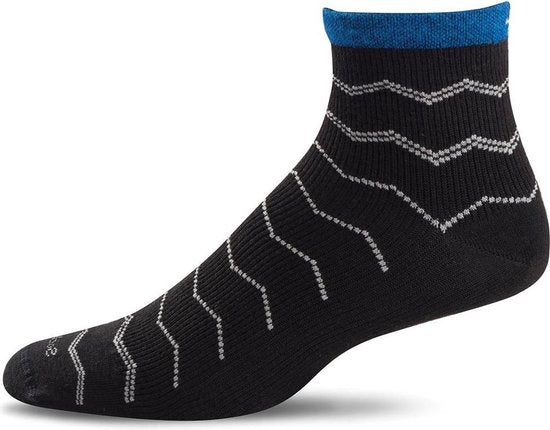 SOCKWELL- PLANTAR EASE QUARTER MENS- BLACK- 20-30 MMhG