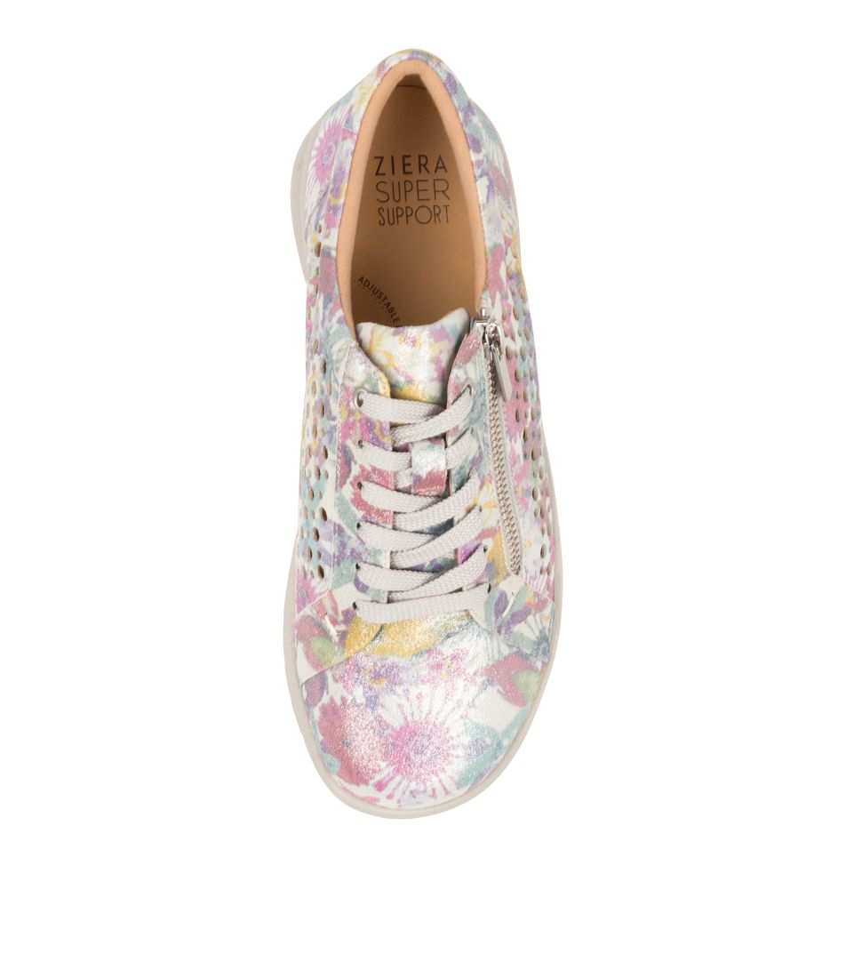 Baskets Ziera Shovo Perf en cuir floral brumeux