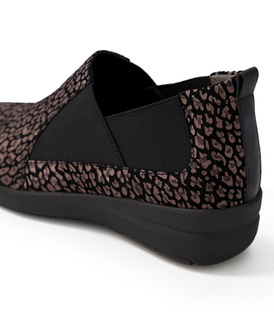ZIERA NOSLEN CUIR LÉOPARD ÉTAIN NOIR