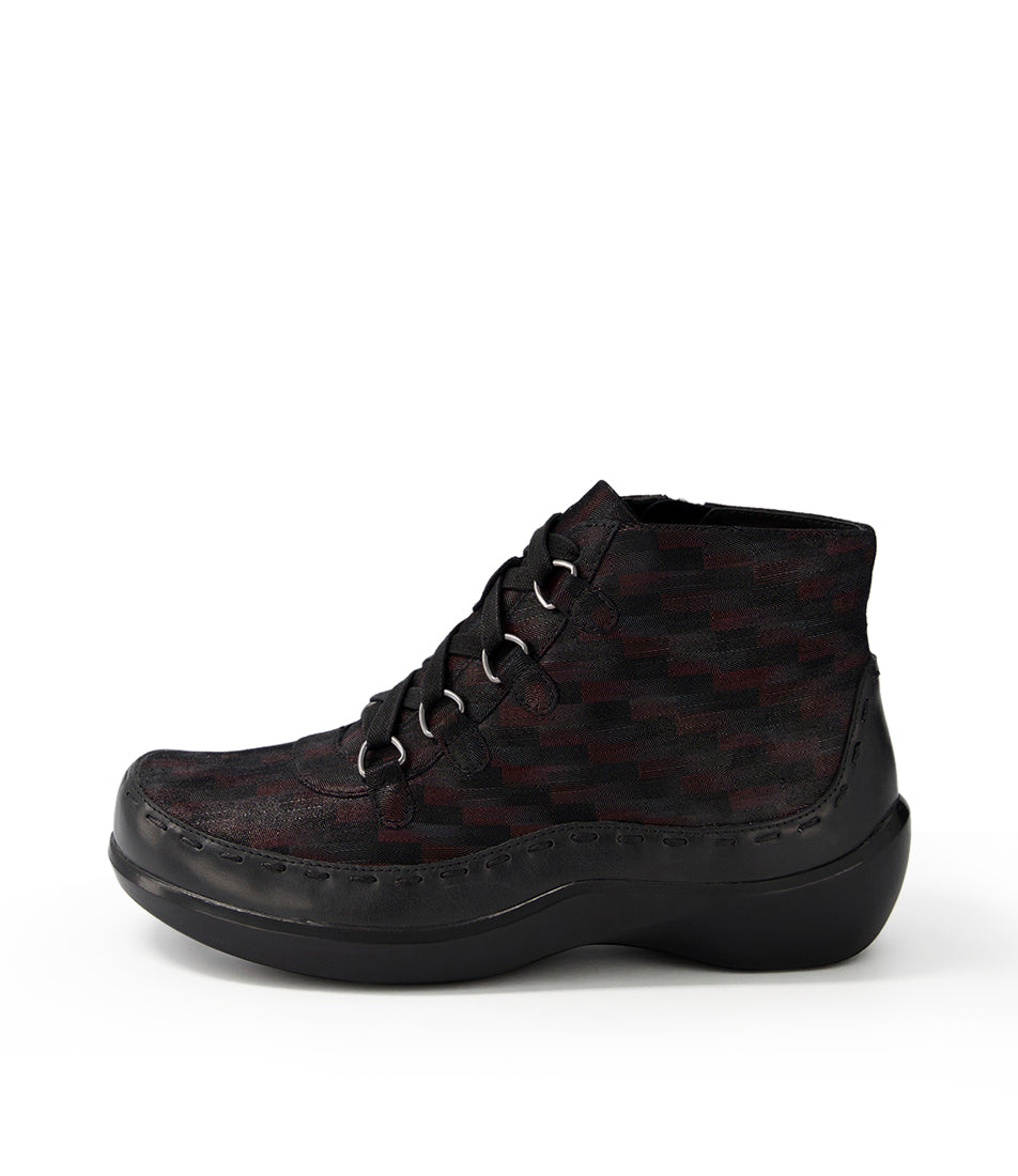 ZIERA ALEXIA CUIR TETRIS NOIR PRUNE