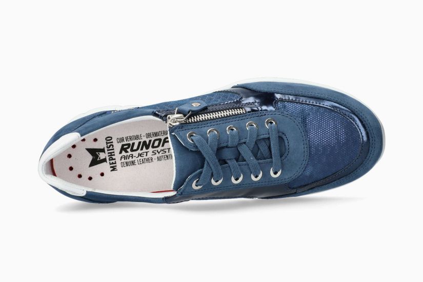 BASKETS MEPHISTO YLONA À LACETS EN CUIR DENIM