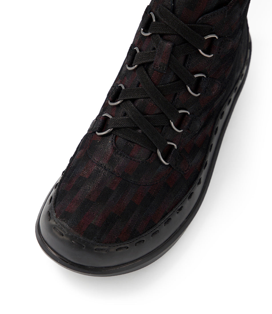 ZIERA ALEXIA CUIR TETRIS NOIR PRUNE