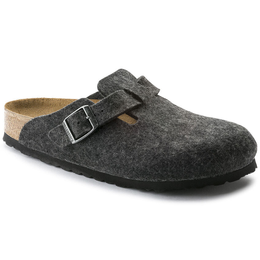 BIRKENSTOCK BOSTON WOOL FELT ANTHRACITE