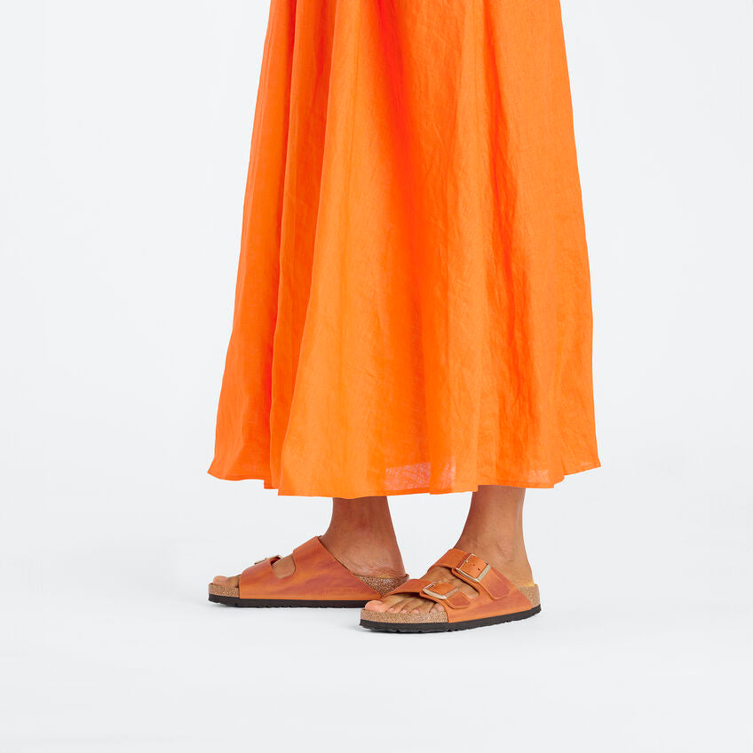 BIRKENSTOCK ARIZONA CUIR HUILÉ ORANGE BRÛLÉ