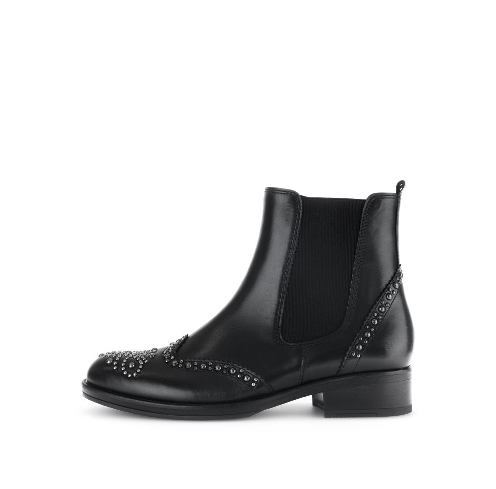 GABOR SHORT BOOT 51.606.27 BLACK LEATHER