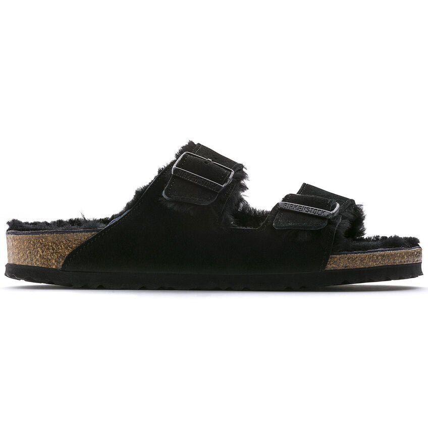 BIRKENSTOCK ARIZONA SHEARLING BLACK SUEDE