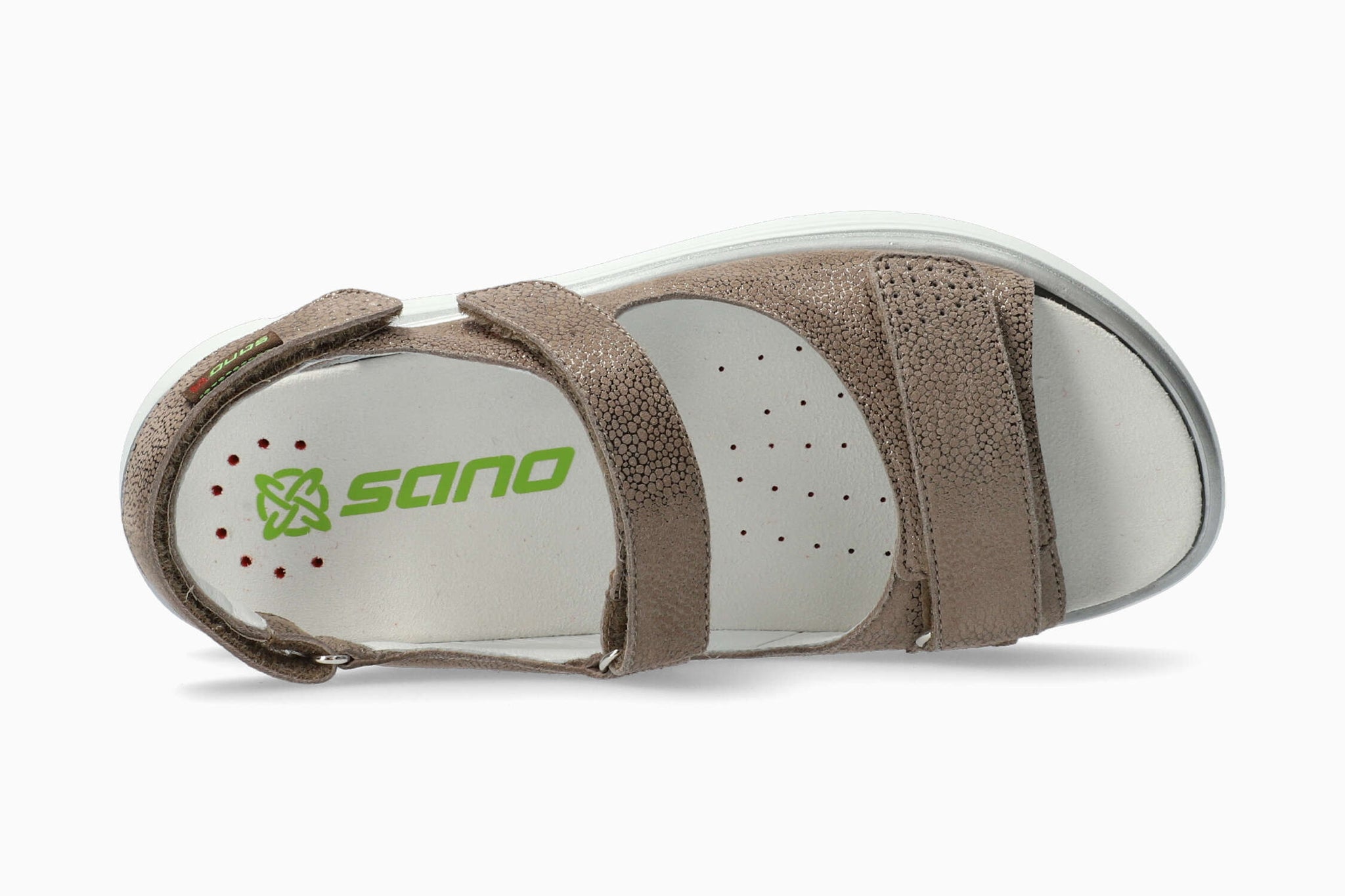SANDALE MEPHISTO SANO NORINE CUIR TAUPE FONCÉ
