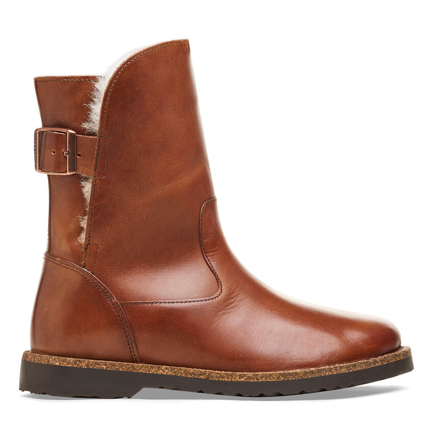 BIRKENSTOCK UPPSALA CUIR/SHEARLING COGNAC