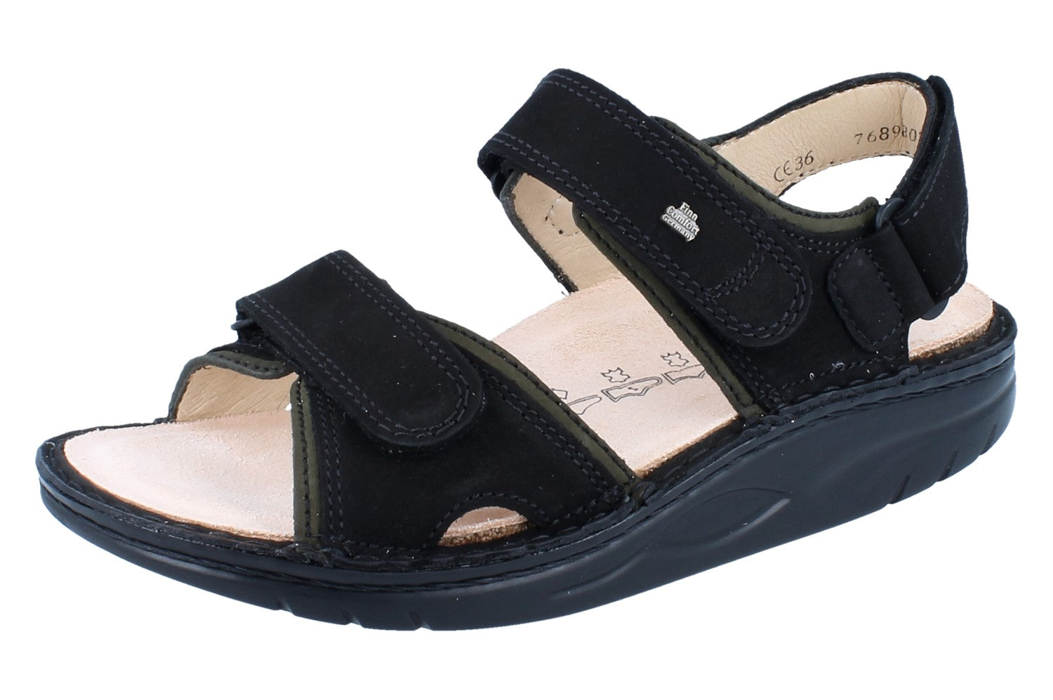FINN COMFORT YUMA ROCKER SANDAL BLACK BUGGY