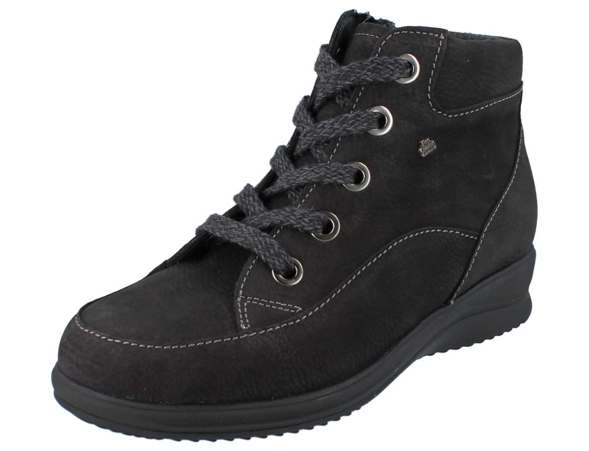 FINN COMFORT PARSENN NUBUCK NOIR RONA DOUBLÉE DE LAINE