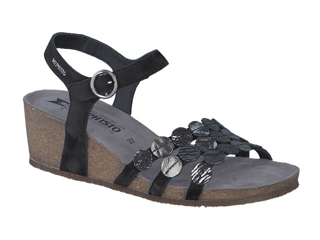 SANDALE MEPHISTO MATILDE EN CUIR NOIR