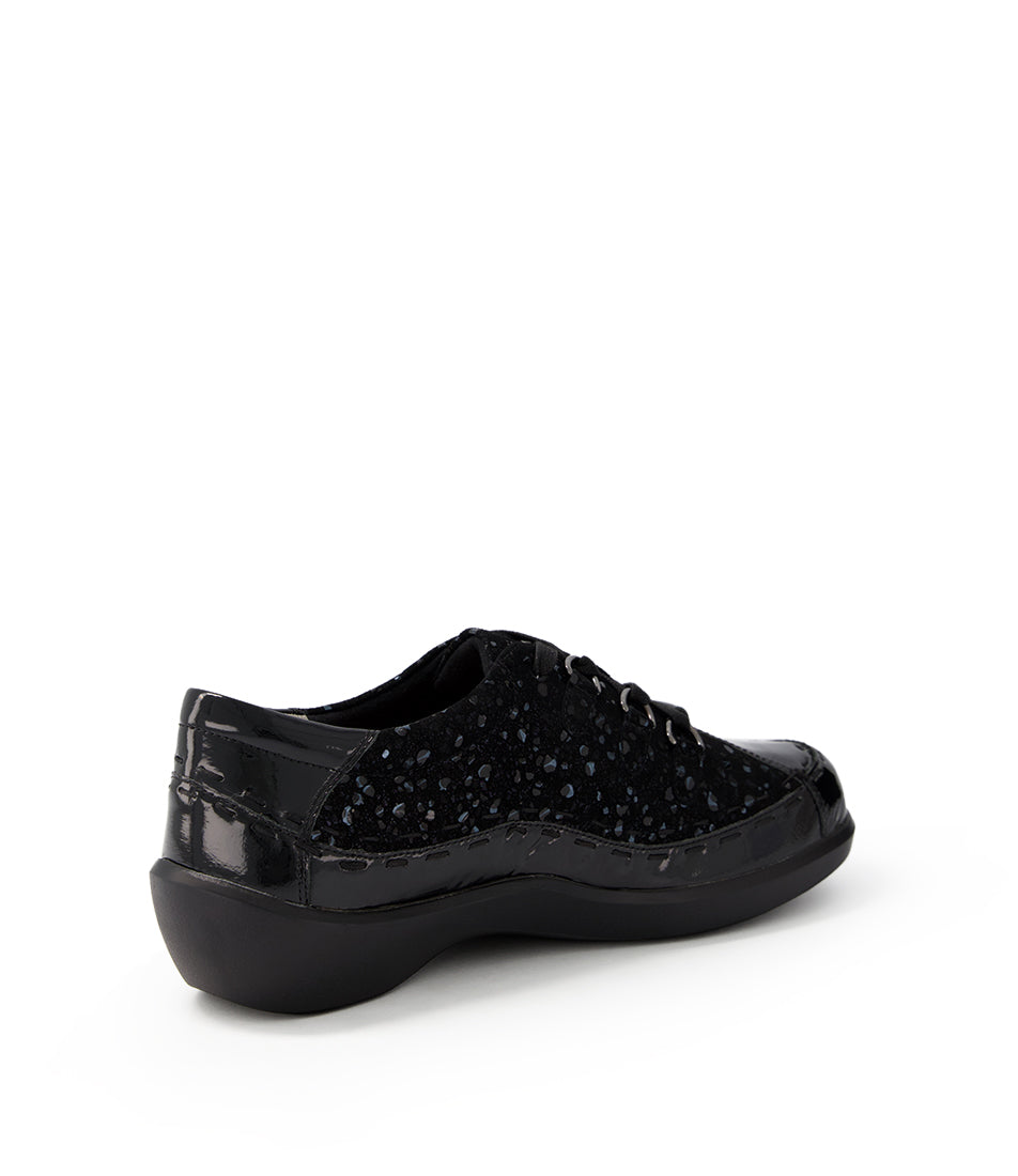 ZIERA ALLSORTS BLACK PATENT SPARKLE SUEDE